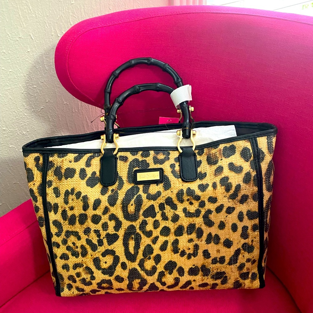 Lilly Pulitzer greydon leopard tote- brand new with tags!